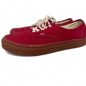 Vans Men’s Fire Truck Red Canvas Shoes With Gum Soles- Size 10.5